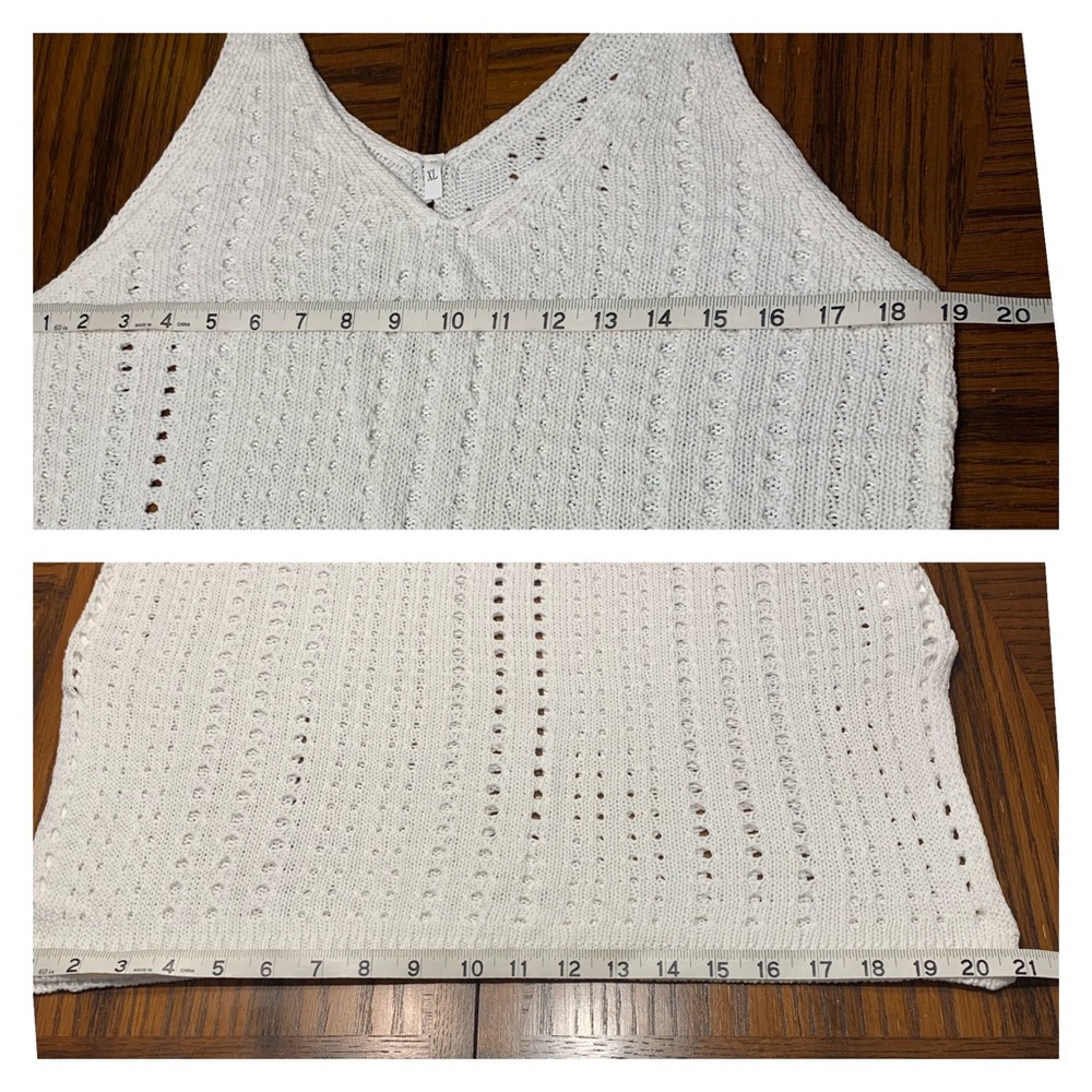 Crochet-look Ivory Beach Dress Swim Cover up XL - Picture 8 of 10